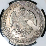 1881-Do NGC AU Mexico 8 Reales Durango Mint Cap Rays Silver Coin (24042001C)