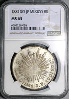 1881-Do NGC MS 63 Mexico 8 Reales Durango Mint Silver Coin POP 3/0 (23082301C)