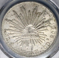 1883/2-Mo PCGS AU Mexico 8 Reales Rare Overdate Silver Coin (24030301D)