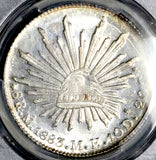 1883-Mo PCGS MS 64 Mexico 8 Reales Cap Rays Proof Like Silver Coin (26082801C)