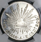 1884-Ga AH NGC MS 63 Mexico 8 Reales Guadalajara Mint State Silver Coin (24051501C)