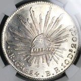 1884/74-Go BR NGC MS 63 Mexico 8 Reales Guanajuato Rare Overdate Silver Coin (20091402D)