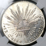 1884/74-Go BR NGC MS 63 Mexico 8 Reales Guanajuato Rare Overdate Silver Coin (20091402D)