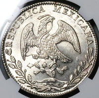 1884/74-Go BR NGC MS 63 Mexico 8 Reales Guanajuato Rare Overdate Silver Coin (20091402D)