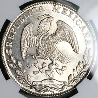 1884/74-Go BR NGC MS 63 Mexico 8 Reales Guanajuato Rare Overdate Silver Coin (20091402D)