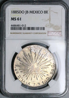 1885-Do JB NGC MS 61 Mexico 8 Reales Durango Mint State Rare Silver Coin (24052702C)