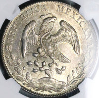 1885-Mo MH NGC MS 63 Mexico 8 Reales Cap Rays Mint State Silver Coin (25033101D)