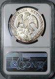1886-As NGC AU Mexico 8 Reales Rare Alamos Cap Rays Silver Coin (23051501C)