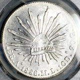 1886-As PCGS MS 62 Mexico 8 Reales Alamos Mint Rare Silver Coin POP 2/0 (22100801D)