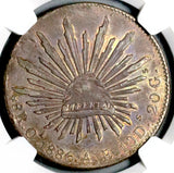 1886-Oa CM NGC AU 53 Mexico 8 Reales Oaxaca Mint Scarce Silver Coin (26050301D)