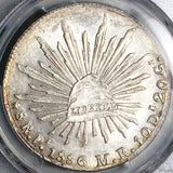 1886-Pi PCGS MS 61 Mexico 8 Reales Potosi Mint Cap Rays Scarce Coin (23082202C)