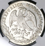 1886-Pi NGC MS 62 Mexico 8 Reales Potosi Mint Cap Rays Scarce Coin (19040902C)