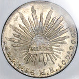 1886-Pi NGC MS 64 Mexico 8 Reales Potosi Mint Cap Rays Rare Silver Coin POP 5/1 (26033101D)