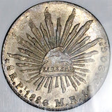 1886-Pi NGC MS 64 Mexico 8 Reales Potosi Mint Cap Rays Rare Silver Coin POP 5/1 (26033101D)