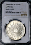 1888-Do NGC AU Mexico 8 Reales Durango Mint Cap Rays Silver Coin (26081802C)
