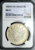 1889-Do NGC MS 61 Mexico 8 Reales Durango Mint State Silver Coin (23043002D)