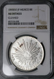 1890-Do JP NGC AU Mexico 8 Reales Durango Mint Scarce Silver Coin (24042002C)