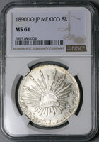 1890-Do JP NGC MS 61 Mexico 8 Reales Durango Rare Mint State Silver Coin (23042601D)