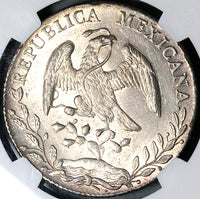 1890-Ho NGC MS 62 Mexico 8 Reales Hermosillo Mint State Very Scarce Silver Coin (23072301D)