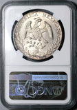 1890-Ho NGC MS 62 Mexico 8 Reales Hermosillo Mint State Very Scarce Silver Coin (23072301D)