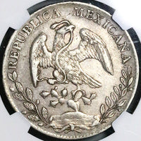 1893-Ca NGC XF 45 Mexico 8 Reales Cap Rays Chihuahua Mint Silver Coin (25092703C)