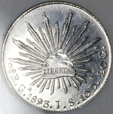 1893-Ga NGC MS 63 Mexico 8 Reales Guadalajara Proof Like Silver Coin (26030201C)