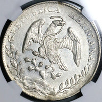 1894-Do NGC AU Mexico 8 Reales Durango Cap Rays Silver Coin (24042005C)