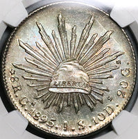 1895-Ga NGC MS 64 Mexico 8 Reales Guadalajara Last Year Silver Coin POP 5/1 (23081301C)