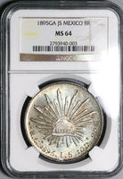 1895-Ga NGC MS 64 Mexico 8 Reales Guadalajara Last Year Silver Coin POP 5/1 (23081301C)