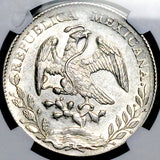 1897-Zs NGC AU 58 Mexico 8 Reales Zacatecas Mint Cap Rays Silver Coin (26081901C)