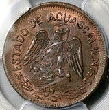 1915 PCGS MS 63 Aguascalientes 5 Centavos Mexico Revolution RB Coin POP 1/1 (26100101C)
