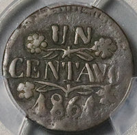 1861 PCGS VF 30 Campeche 1 Centavo Mexico Municipal Rare Local Coin POP 1/1 (24112704C)