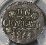 1861 PCGS VF 30 Campeche 1 Centavo Mexico Municipal Rare Local Coin POP 1/1 (24112704C)