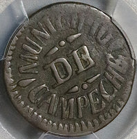 1861 PCGS VF 30 Campeche 1 Centavo Mexico Municipal Rare Local Coin POP 1/1 (24112704C)