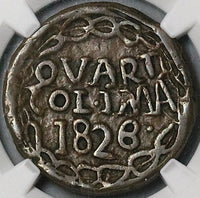 1826 NGC VF 20 Colima 1/4 Real Quart Rare Mexico Local Copper Coin POP 1/0 (25051901C)
