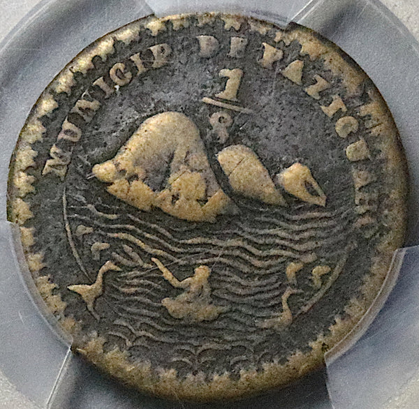 1803 PCGS VF Pazcuaro 1/8 Real Mexico Michoacan Local Rare Coin (24040901D)