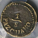 1863 PCGS F Pazcuaro 1/8 Real Mexico Local Michoacan State Rare Coin (26010202C)