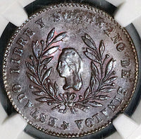 1863 NGC MS 62 Sinaloa Culiacan Mexico 1/4 Real Coin POP 1/1 (25050603C)