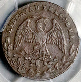 1867 PCGS XF 40 San Luis Potosi 1/4 Real Quarto Mexico State Copper Coin (26032102C)