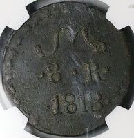 1813 NGC XF SUD TC Oaxaca 8 Reales Tierra Caliente Morelos Rare Coin (25101704C)