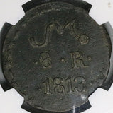1813 NGC XF SUD TC Oaxaca 8 Reales Tierra Caliente Morelos Rare Coin (25101704C)
