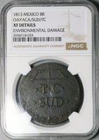 1813 NGC XF SUD TC Oaxaca 8 Reales Tierra Caliente Morelos Rare Coin (25101704C)
