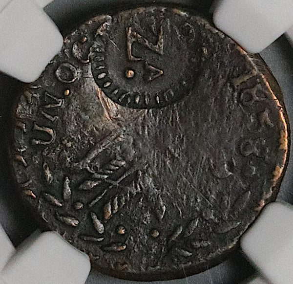 1858 NGC Fine Zamora 1/8 Real Mexico Za Counterstamp Octavo Local Coin POP 1/0 (24041101C)