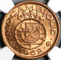 1962 NGC MS 66 RED Mozambique 1 Escudo Portugal Africa Colony Coin POP 4/1 (24022402C)