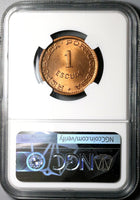 1962 NGC MS 66 RED Mozambique 1 Escudo Portugal Africa Colony Coin POP 4/1 (24022402C)