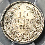 1892 PCGS MS 63 Netherlands 10 Cents Wilhelmina Utrecht Silver Coin (25092905C)