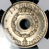 1926 NGC MS 64 Norway 1 Krone Haakon VI Mint State Kongsberg Coin (26072005C)