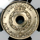 1926 NGC MS 64 Norway 1 Krone Haakon VI Mint State Kongsberg Coin (26072005C)