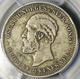 1902 PCGS VF 30 Norway 2 Kroner Oscar II Scarce Silver Coin (26010701C)