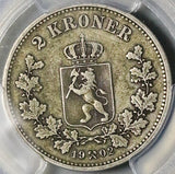 1902 PCGS VF 30 Norway 2 Kroner Oscar II Scarce Silver Coin (26010701C)
